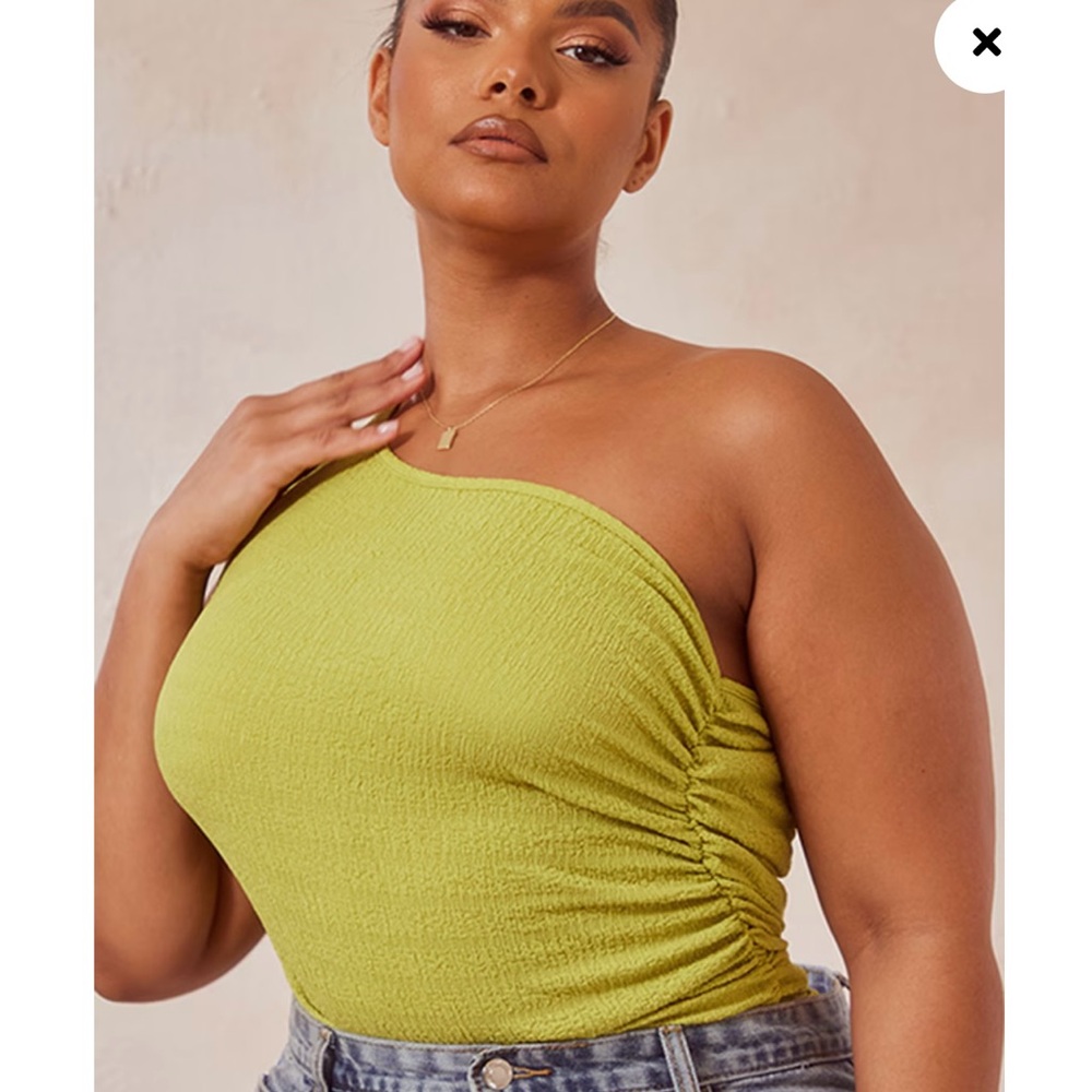 NWT Pretty Little Thing ruched one shoulder top